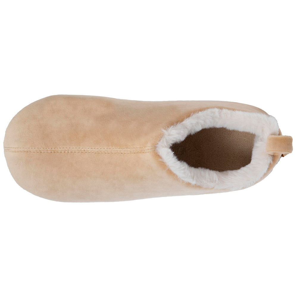 Zapatillas de casa botines bajos microvelvet Beige - Isotoner