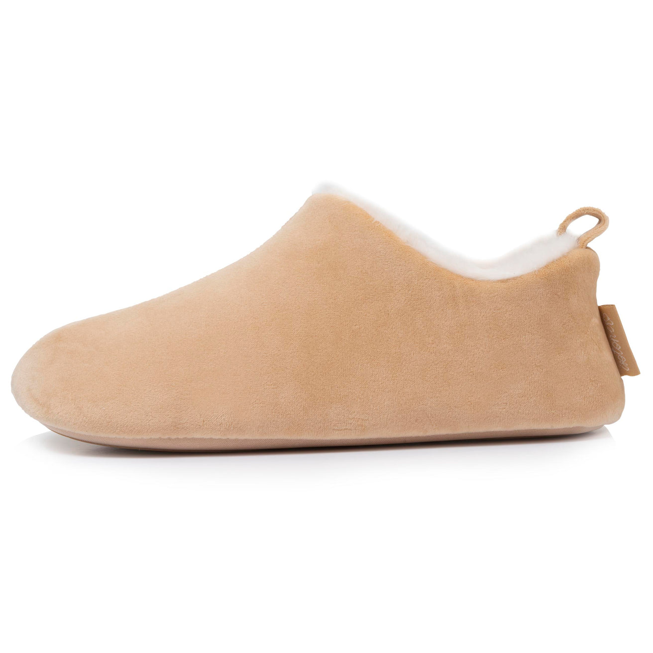 Zapatillas de casa botines bajos microvelvet Beige