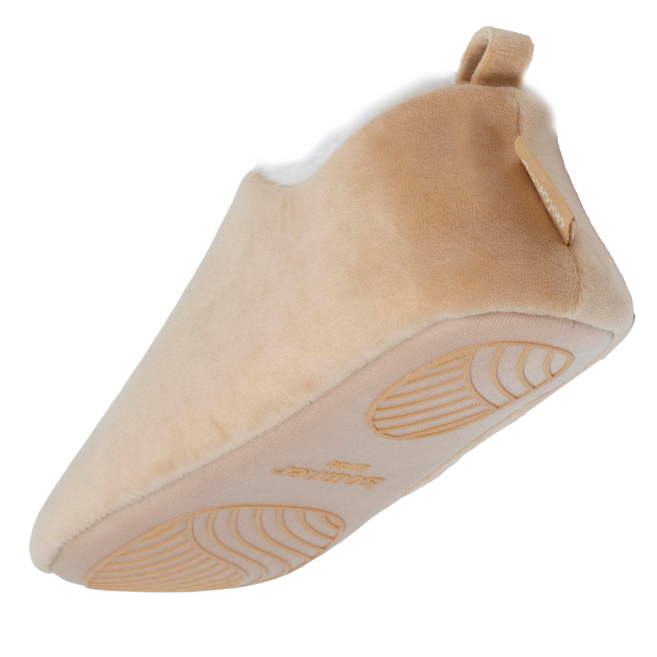 Zapatillas de casa botines bajos microvelvet Beige