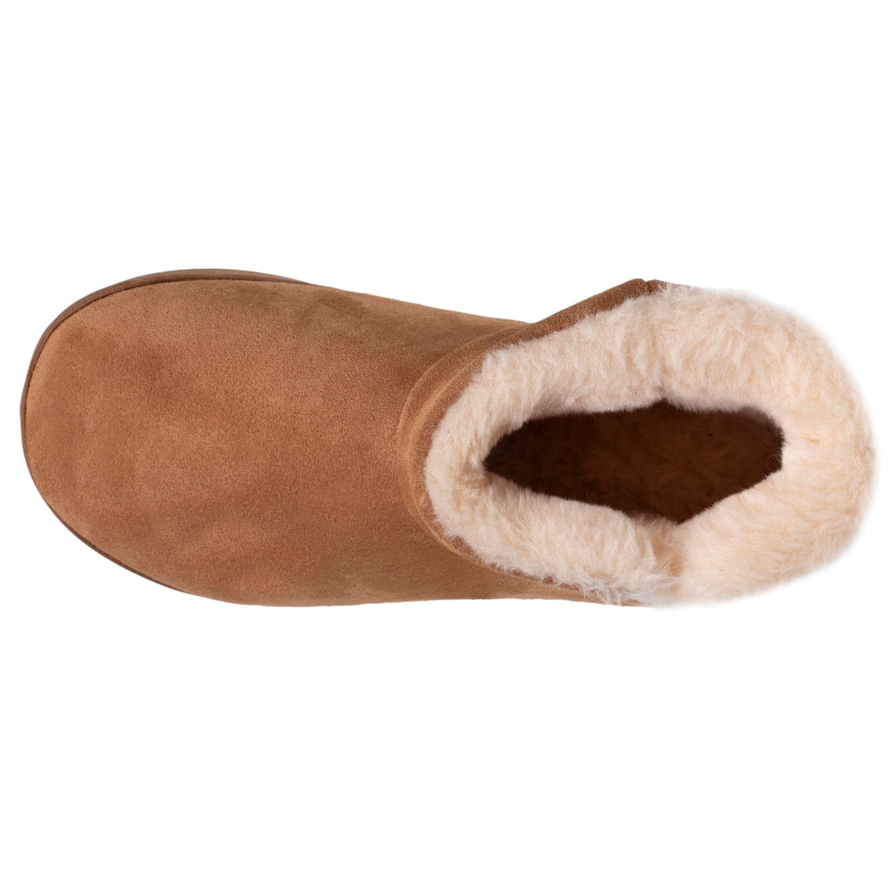 Zapatillas de casa botines cuero Mujer Camel - Isotoner
