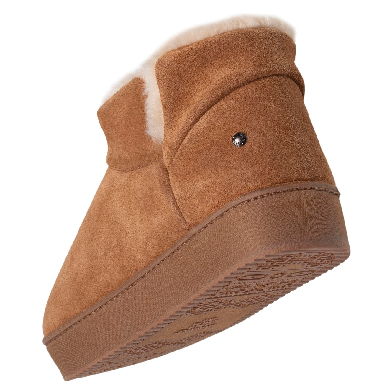 Zapatillas de casa botines cuero Mujer Camel