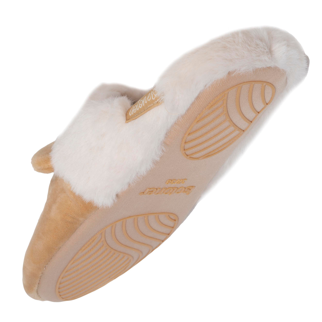 Zapatillas de casa chinelas Mujer 3D microterciopelo Beige