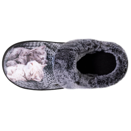 Zapatillas de casa chinelas saltarinas Mujer Grises gatos - Isotoner