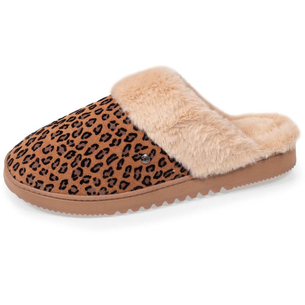 Chaussons mules cuir Femme Léopard - Isotoner