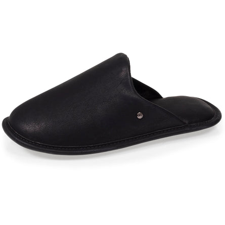 Zapatillas de casa chinelas Hombre cuero sintético Negro - Isotoner