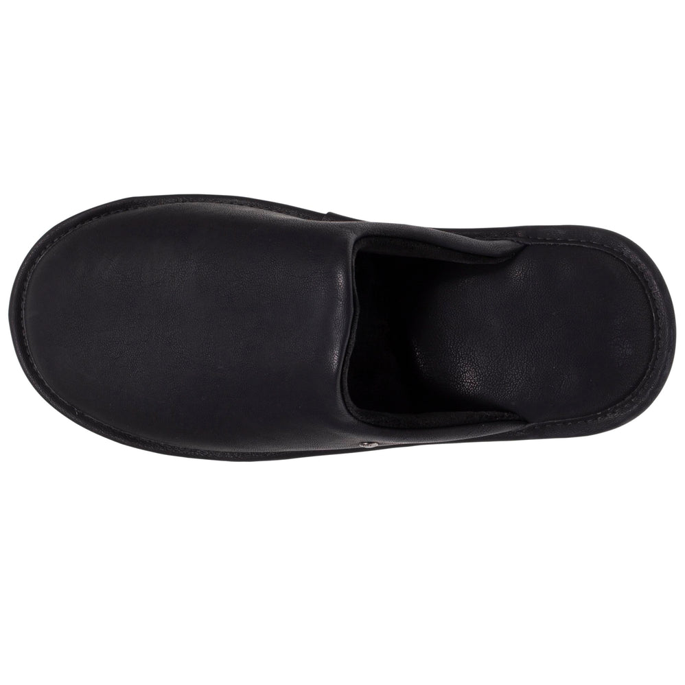 Zapatillas de casa chinelas Hombre cuero sintético Negro - Isotoner