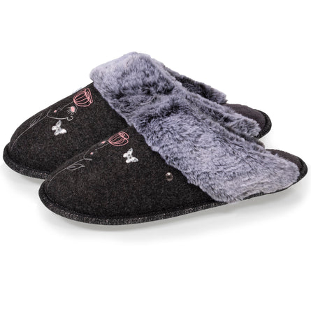 Zapatillas de casa chinelas planas Mujer Gris dibujo - Isotoner