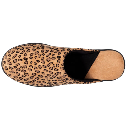 Zapatillas de casa chinelas con tacón Mujer Leopardo - Isotoner