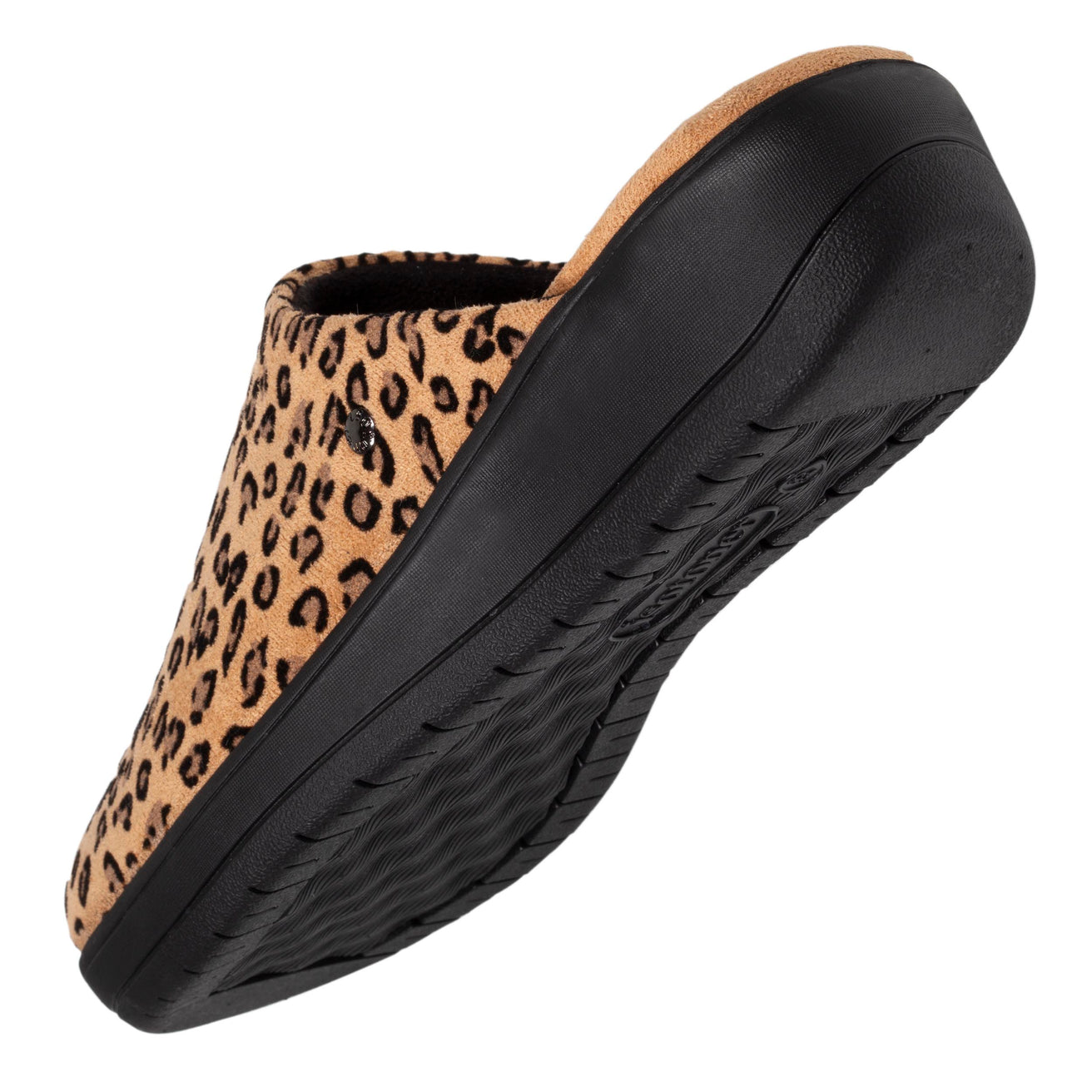 Zapatillas de casa chinelas con tacón Mujer Leopardo