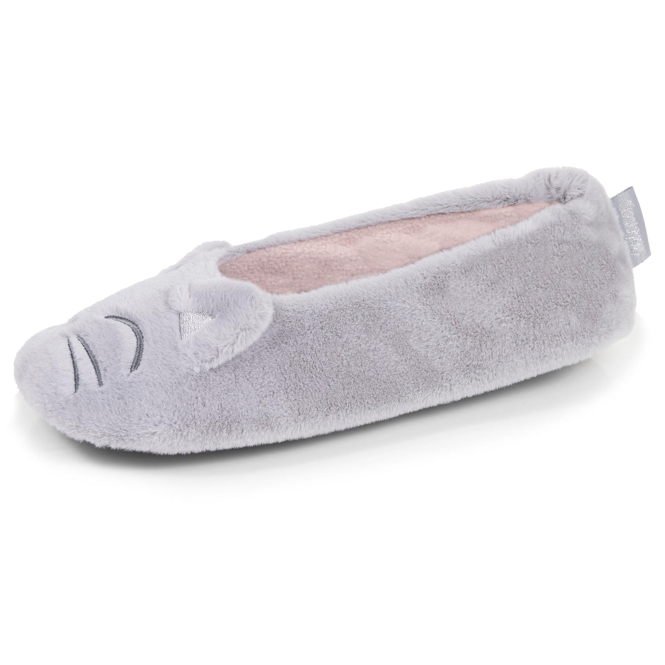 Zapatillas de casa Bailarinas Mujer 3D pelo Gris