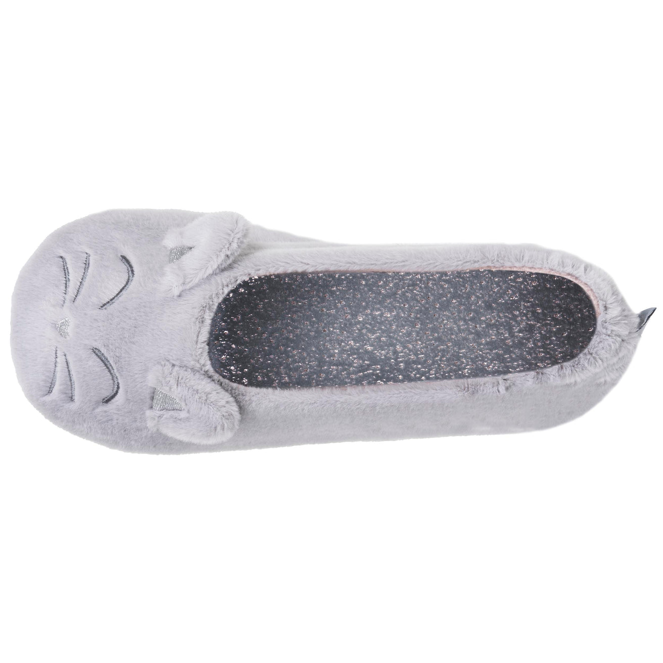 Zapatillas de casa Bailarinas Mujer 3D pelo Gris