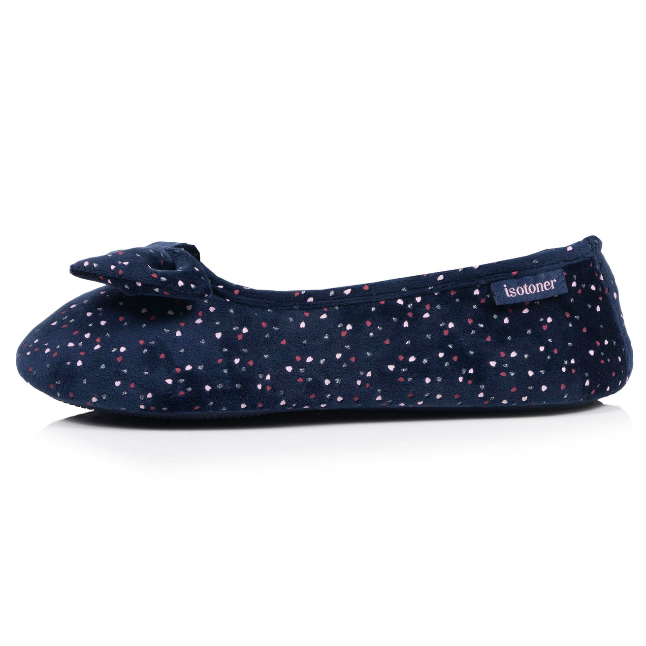Chaussons Ballerines Femme Marine pois