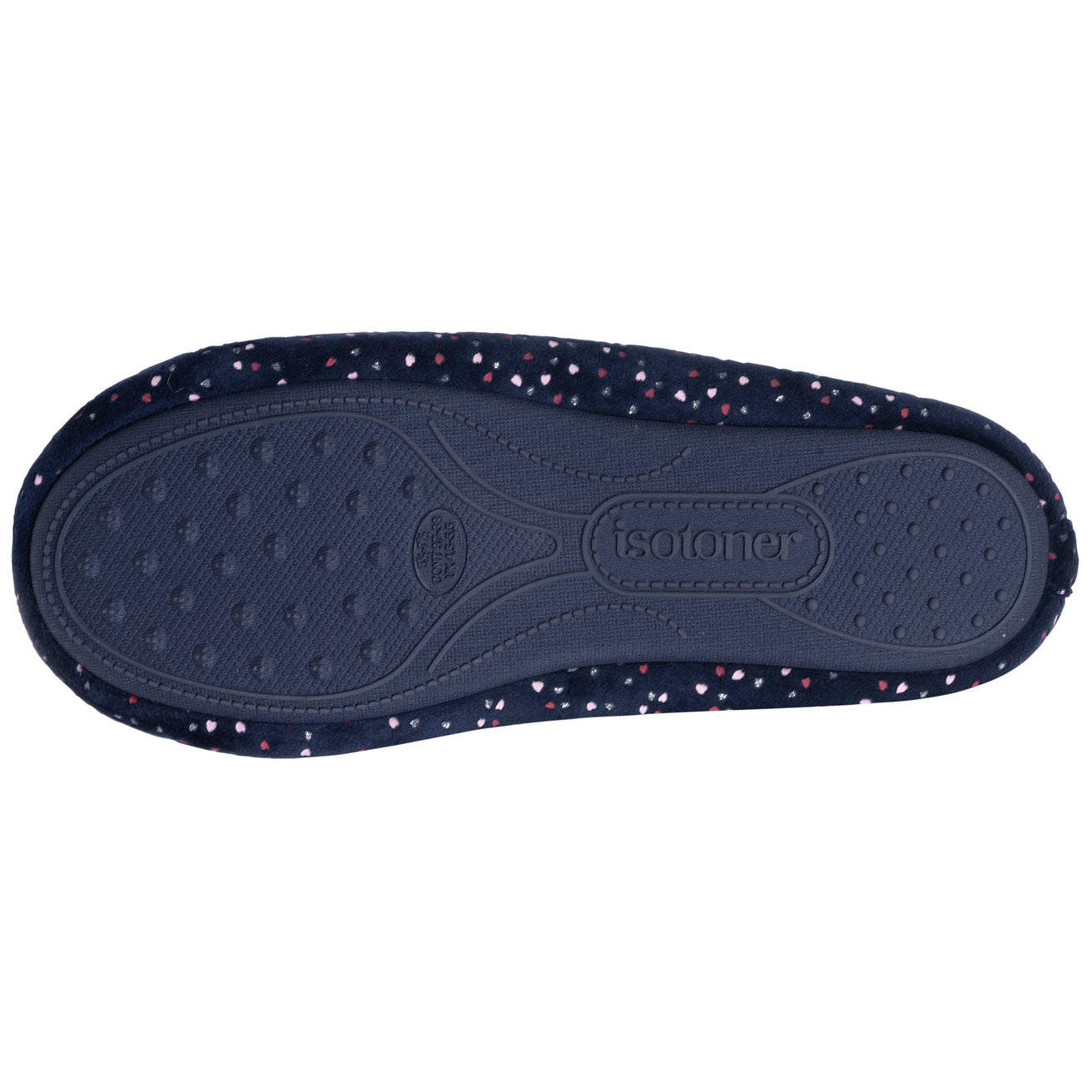 Chaussons Ballerines Femme Marine pois