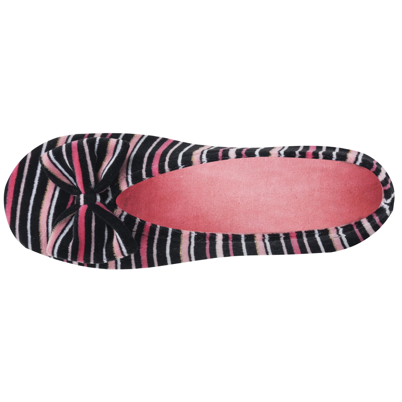Zapatillas de casa Bailarinas Mujer Gran Lazo Rayas rosas
