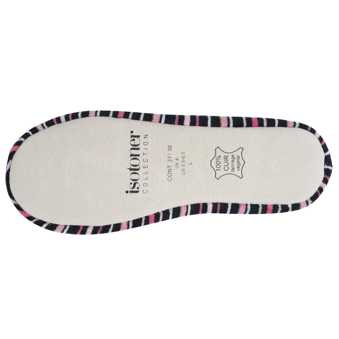 Zapatillas de casa Bailarinas Mujer Gran Lazo Rayas rosas