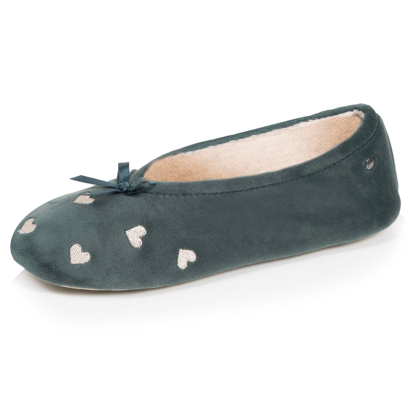 Zapatillas de casa Bailarinas Mujer Gran Lazo Salvia