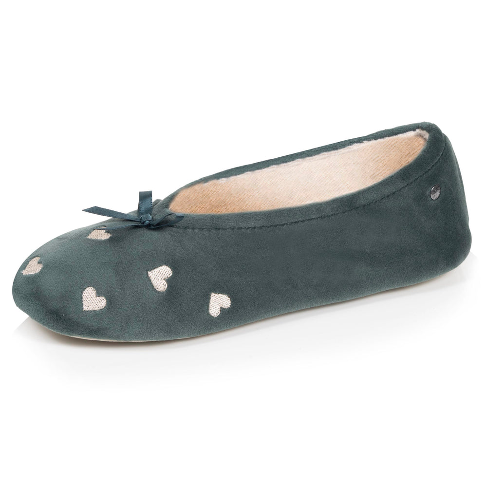 Zapatillas de casa Bailarinas Mujer Gran Lazo Salvia - Isotoner
