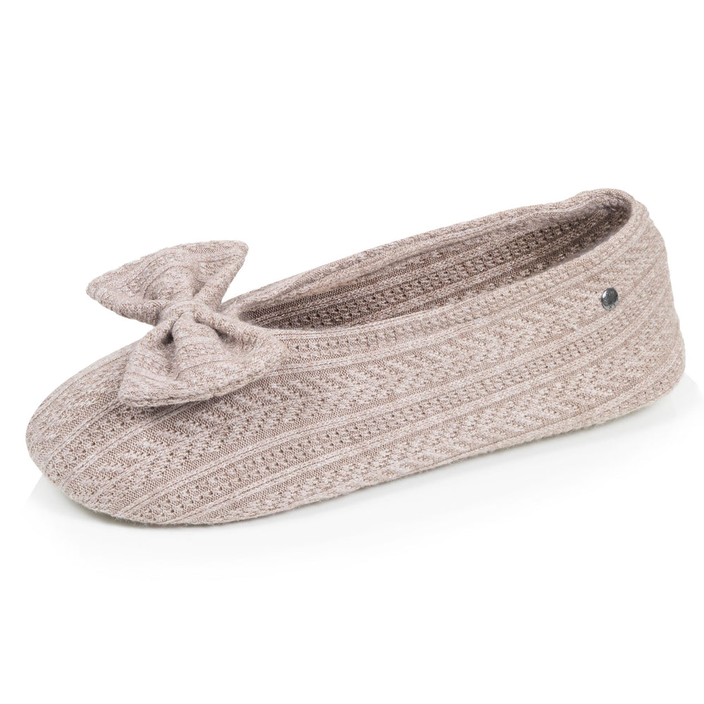 Zapatillas de casa Bailarinas Mujer Gran Lazo Topo - Isotoner