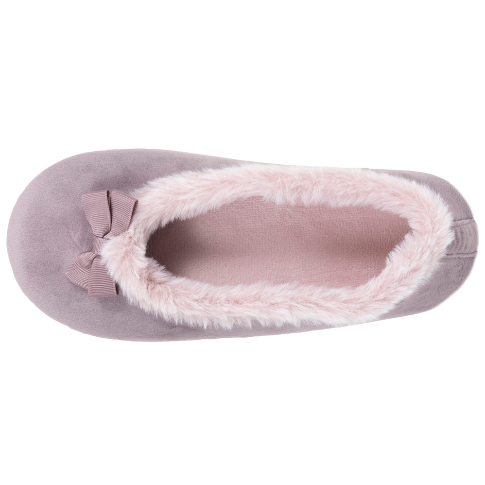 Zapatillas de casa Bailarinas Mujer Terciopelo Topo - Isotoner