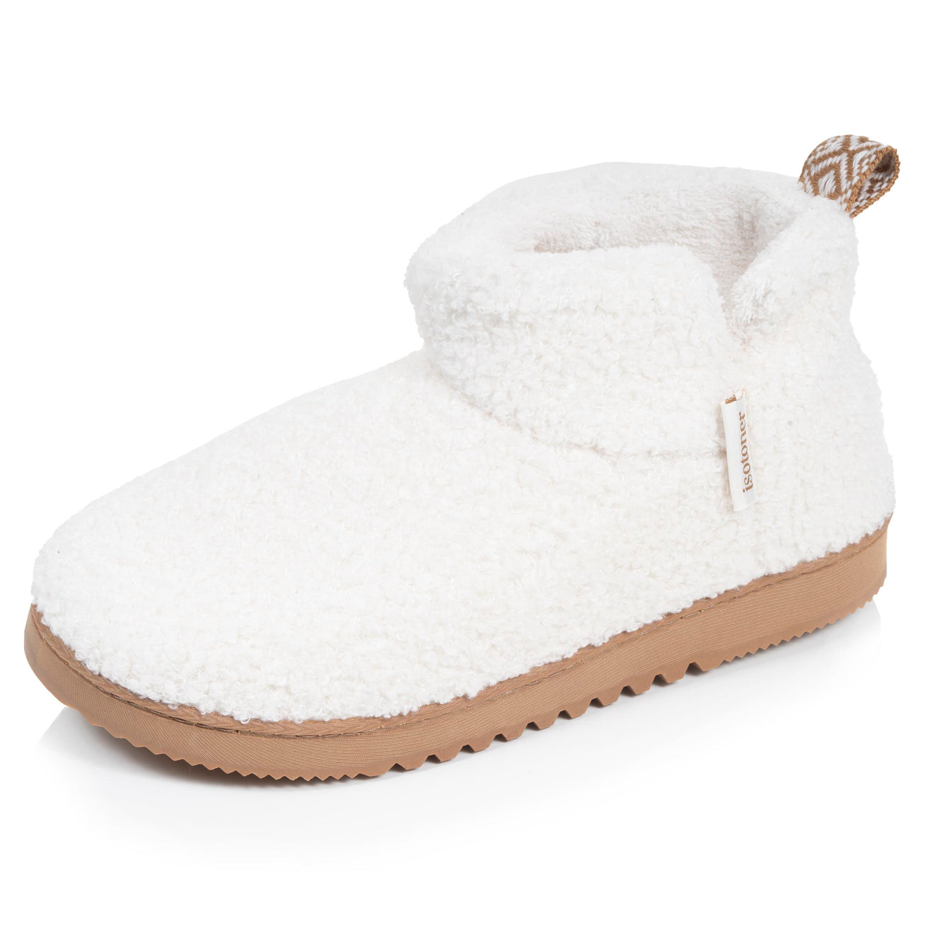 Zapatillas de casa botines Mujer Marfíl sherpa