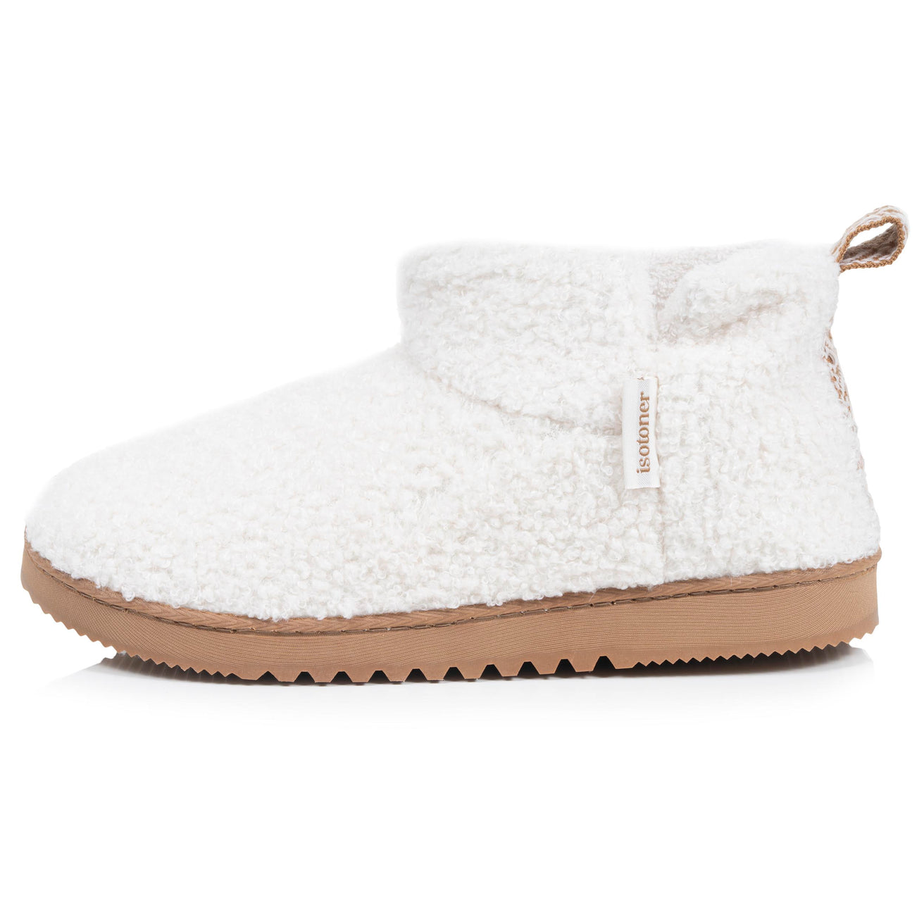 Zapatillas de casa botines Mujer Marfíl sherpa