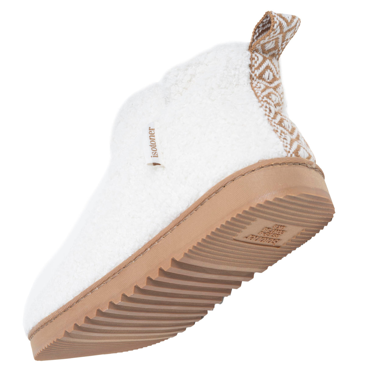 Zapatillas de casa botines Mujer Marfíl sherpa