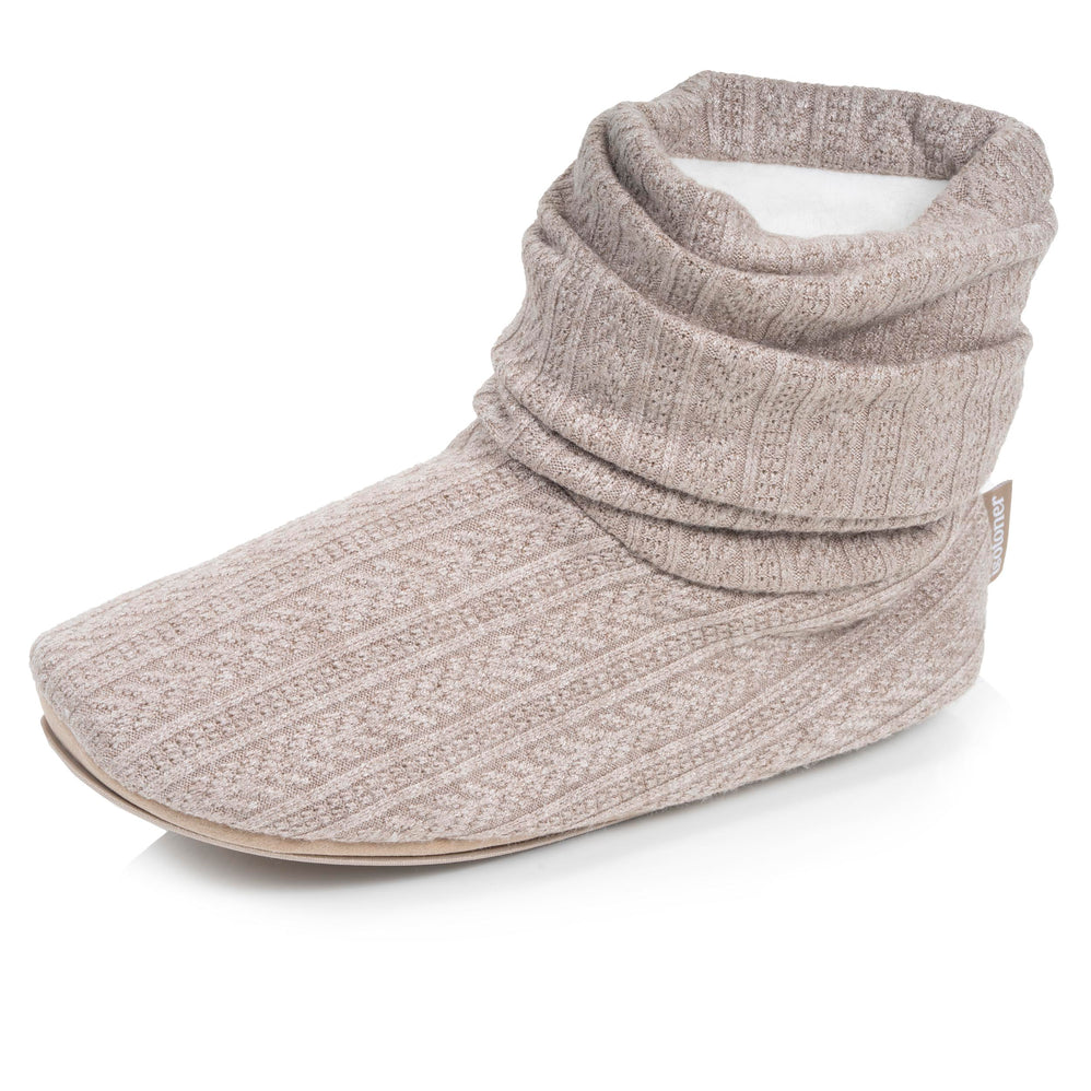 Zapatillas de casa botines Punto Beige claro - Isotoner