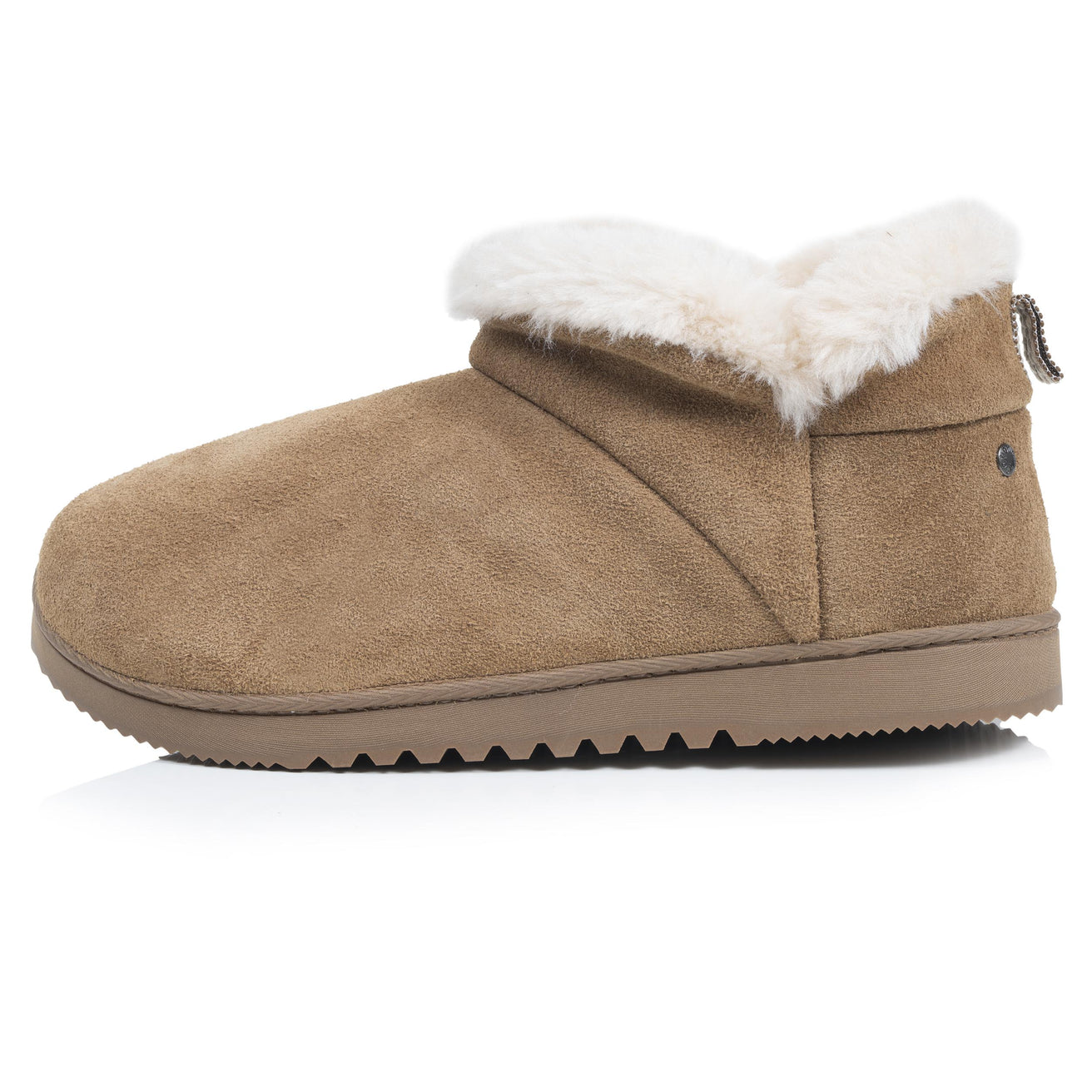 Zapatillas de casa botines cuero Mujer Camel