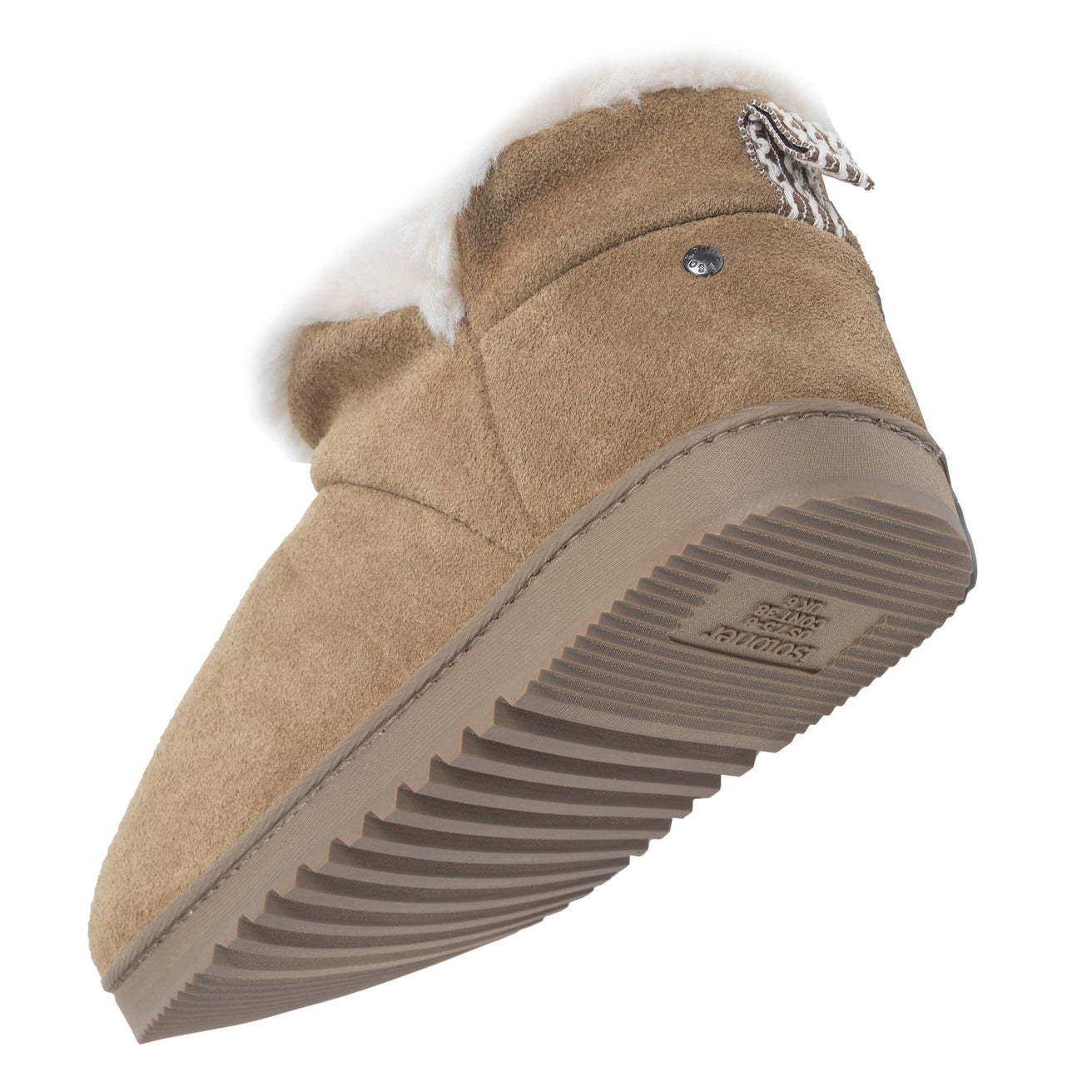 Zapatillas de casa botines cuero Mujer Camel
