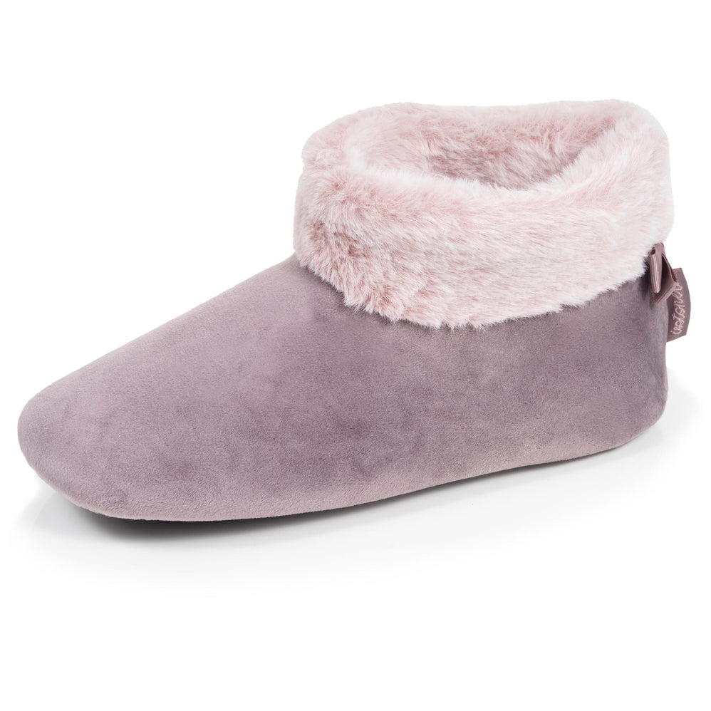 Zapatillas de casa Botines Mujer microvellón Topo - Isotoner