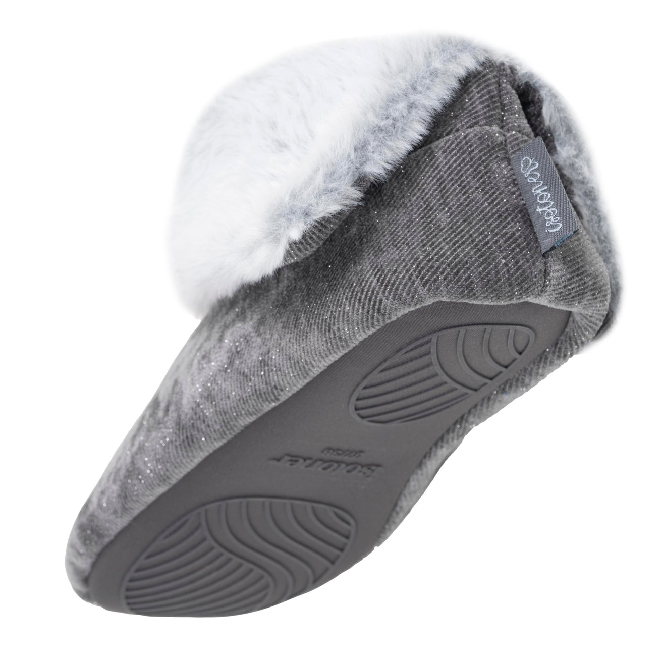 Zapatillas de casa Botines Mujer purpurina Gris oscuro