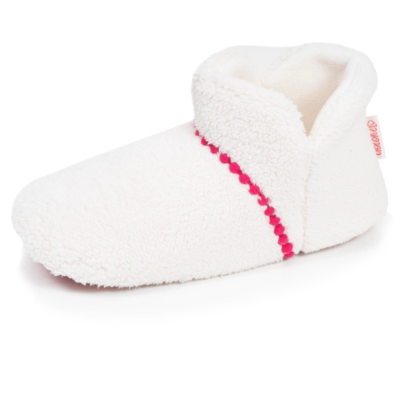 Zapatillas de casa Botines Mujer sherpa lama Marfíl