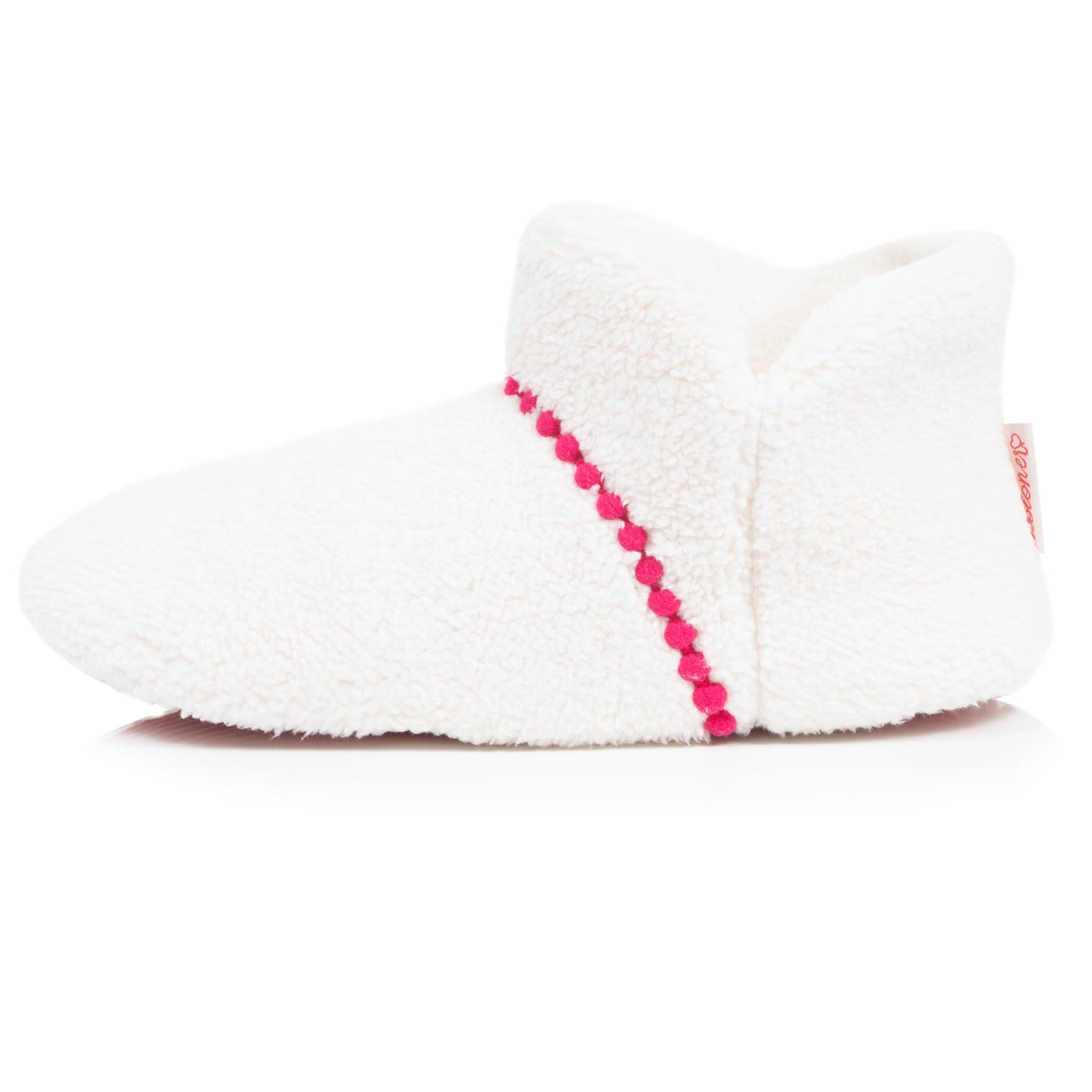 Zapatillas de casa Botines Mujer sherpa lama Marfíl