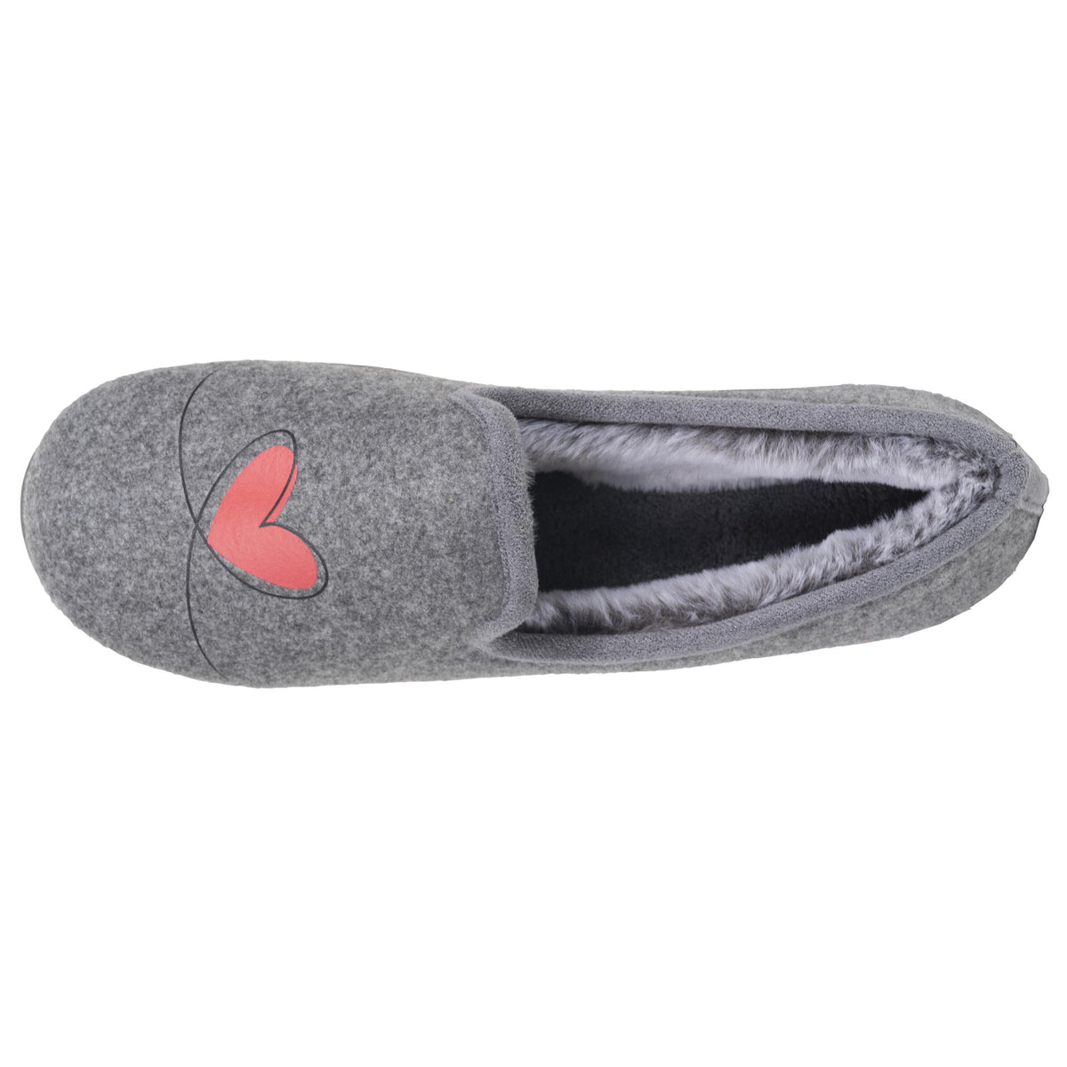 Zapatillas de casa Cerradas Mujer Gris/Rojo