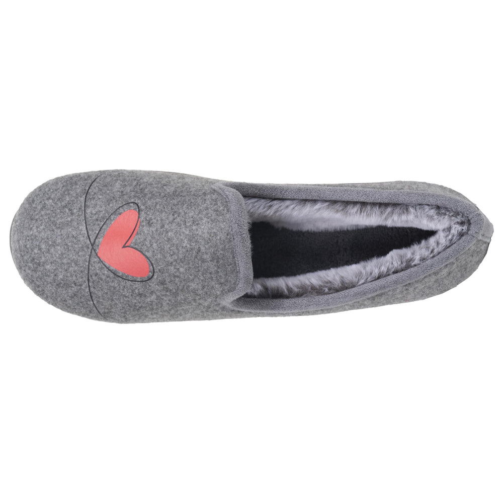 Zapatillas de casa Cerradas Mujer Gris/Rojo - Isotoner