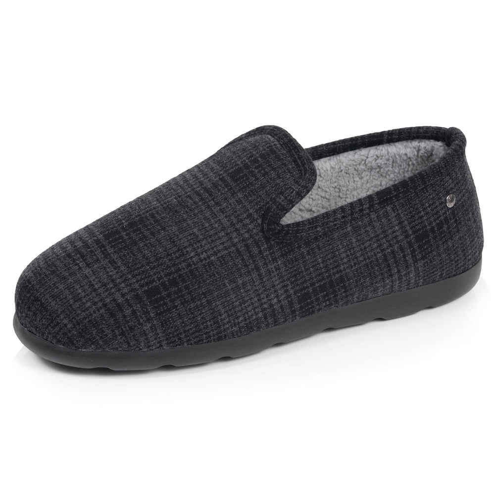 Zapatillas de casa Cerradas Hombre Tartán Negro - Isotoner