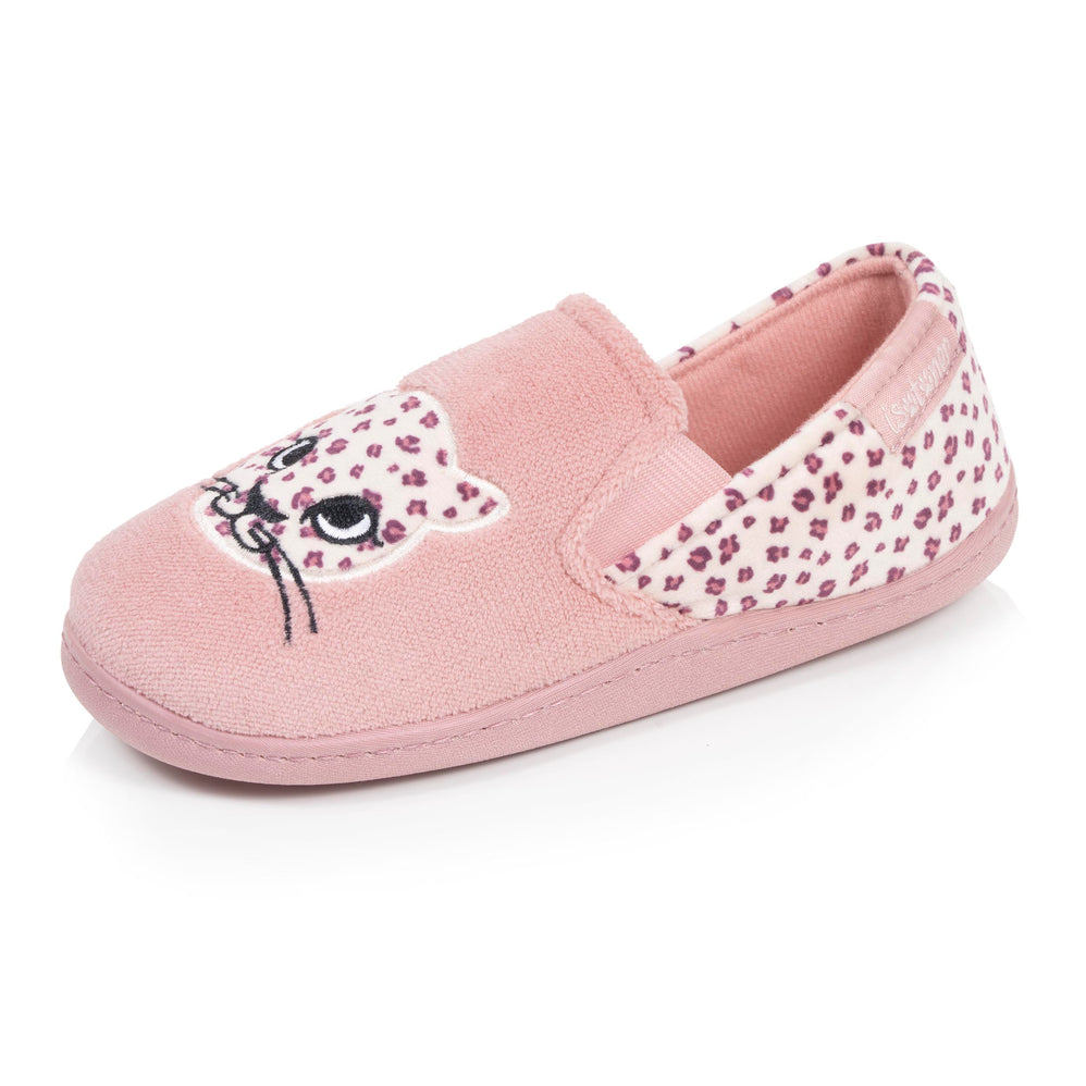 Zapatillas de casa mocasines Niños Rosa leopardo - Isotoner
