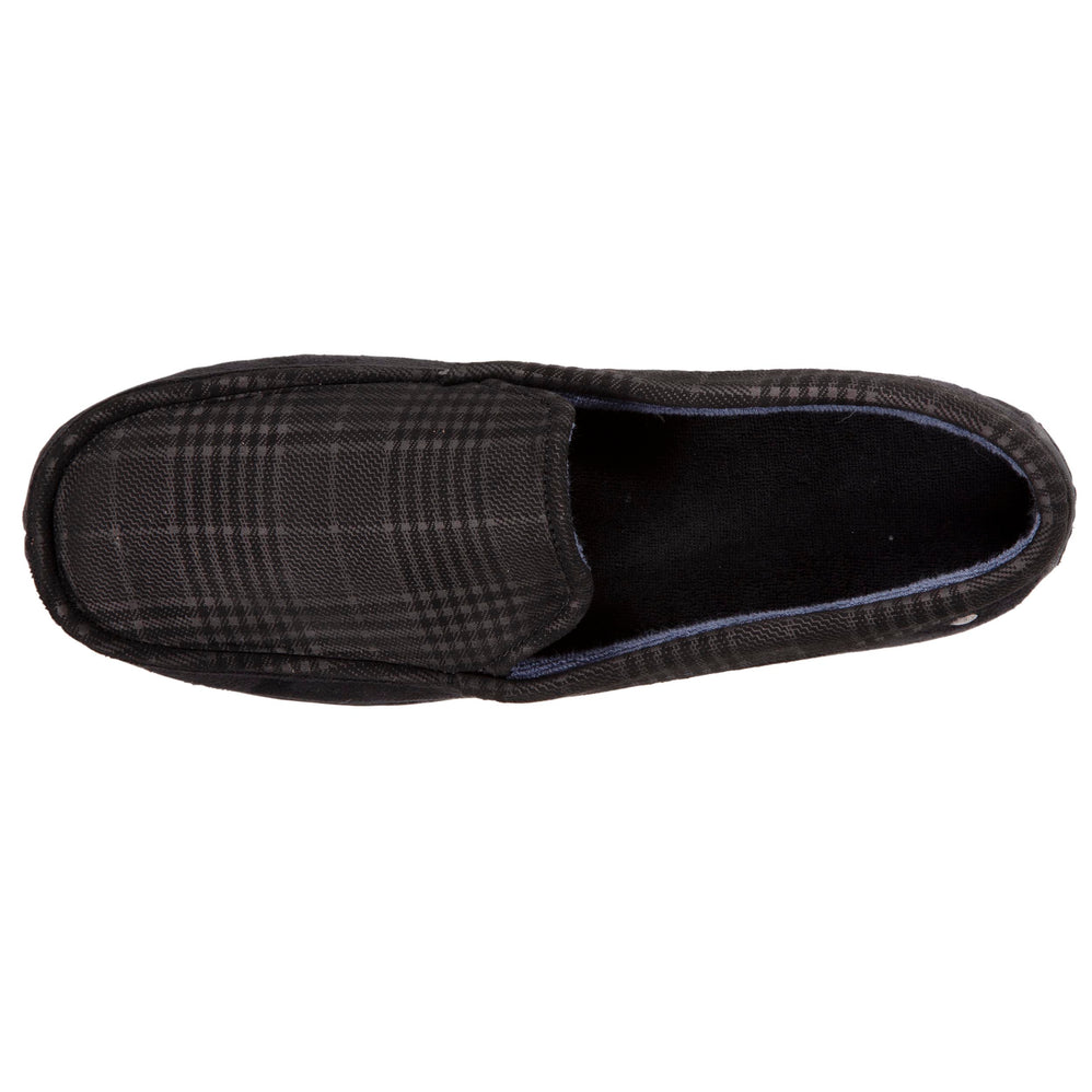 Zapatillas de casa mocasines Hombre Negro tartán - Isotoner
