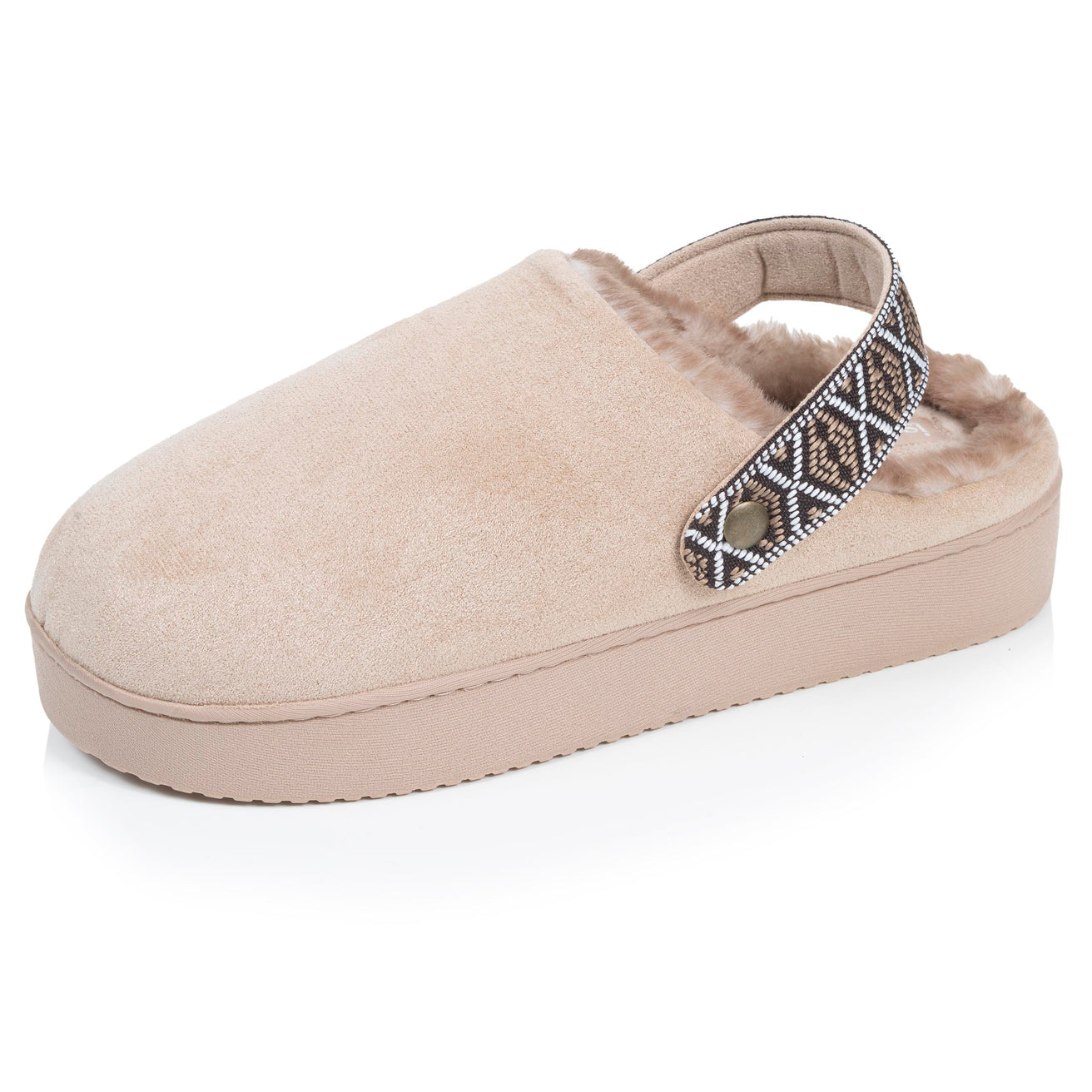 Zapatillas de casa Chinelas plataforma Mujer Beige