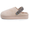Zapatillas de casa Chinelas plataforma Mujer Beige