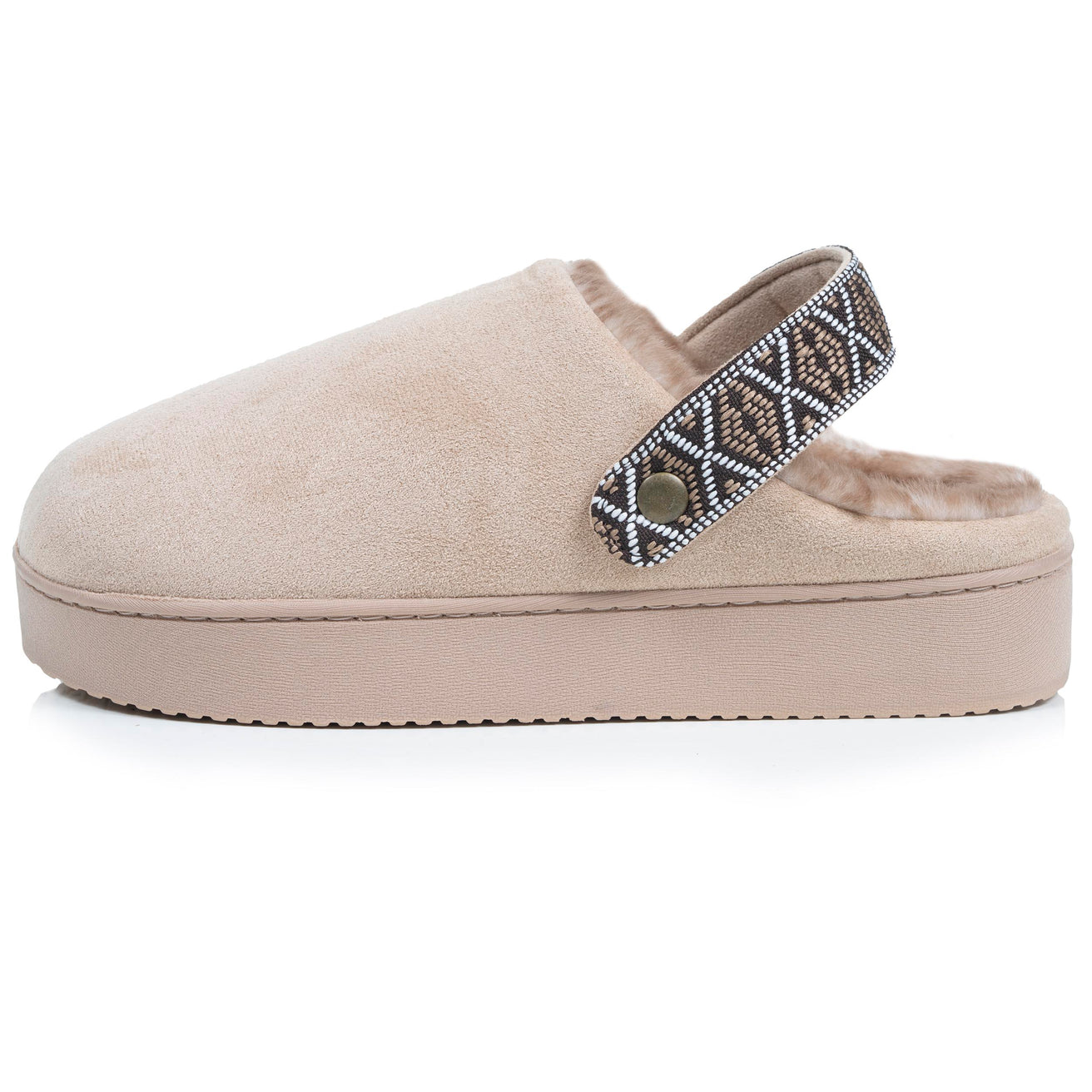 Zapatillas de casa Chinelas plataforma Mujer Beige