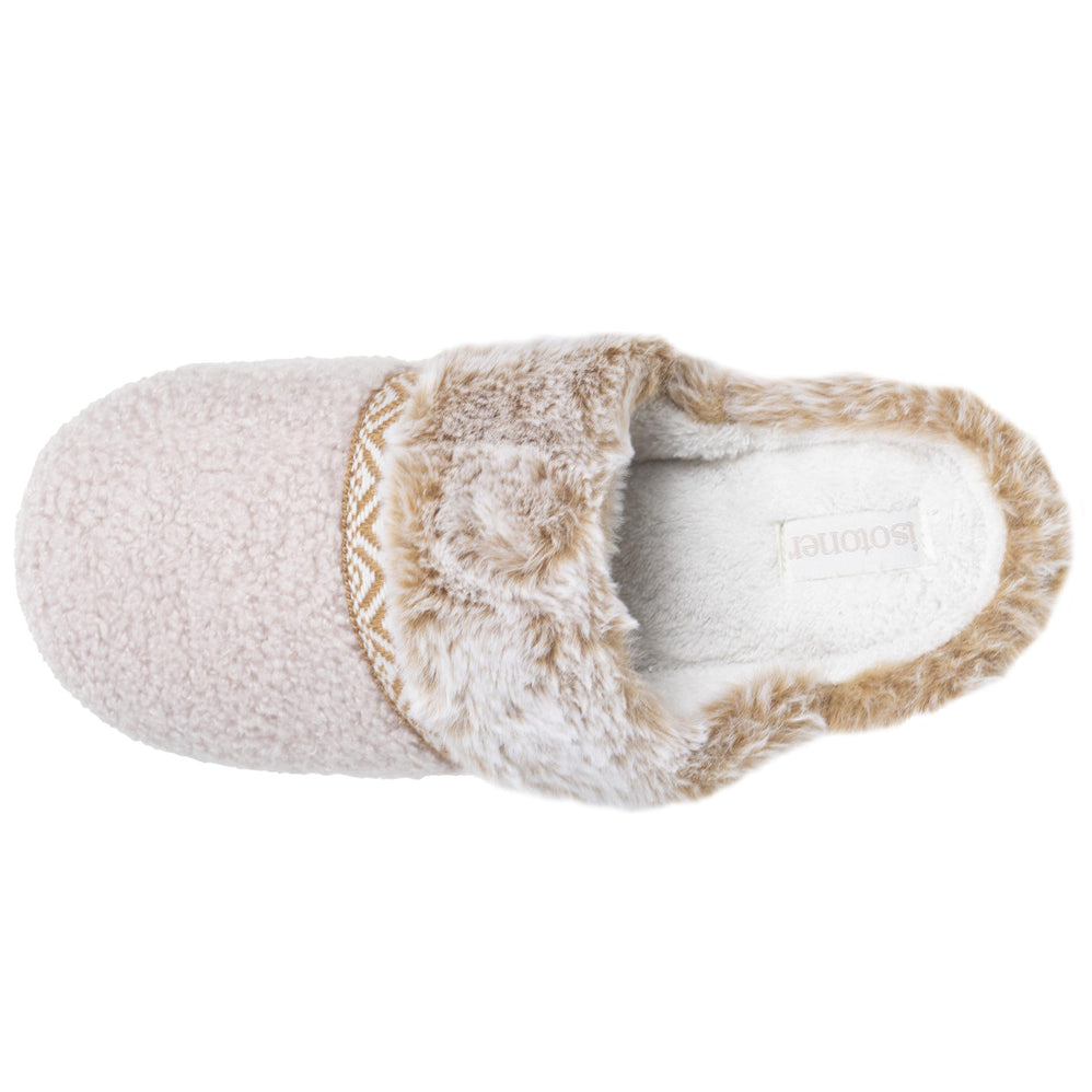 Chaussons Mules crantées Femme Beige - Isotoner
