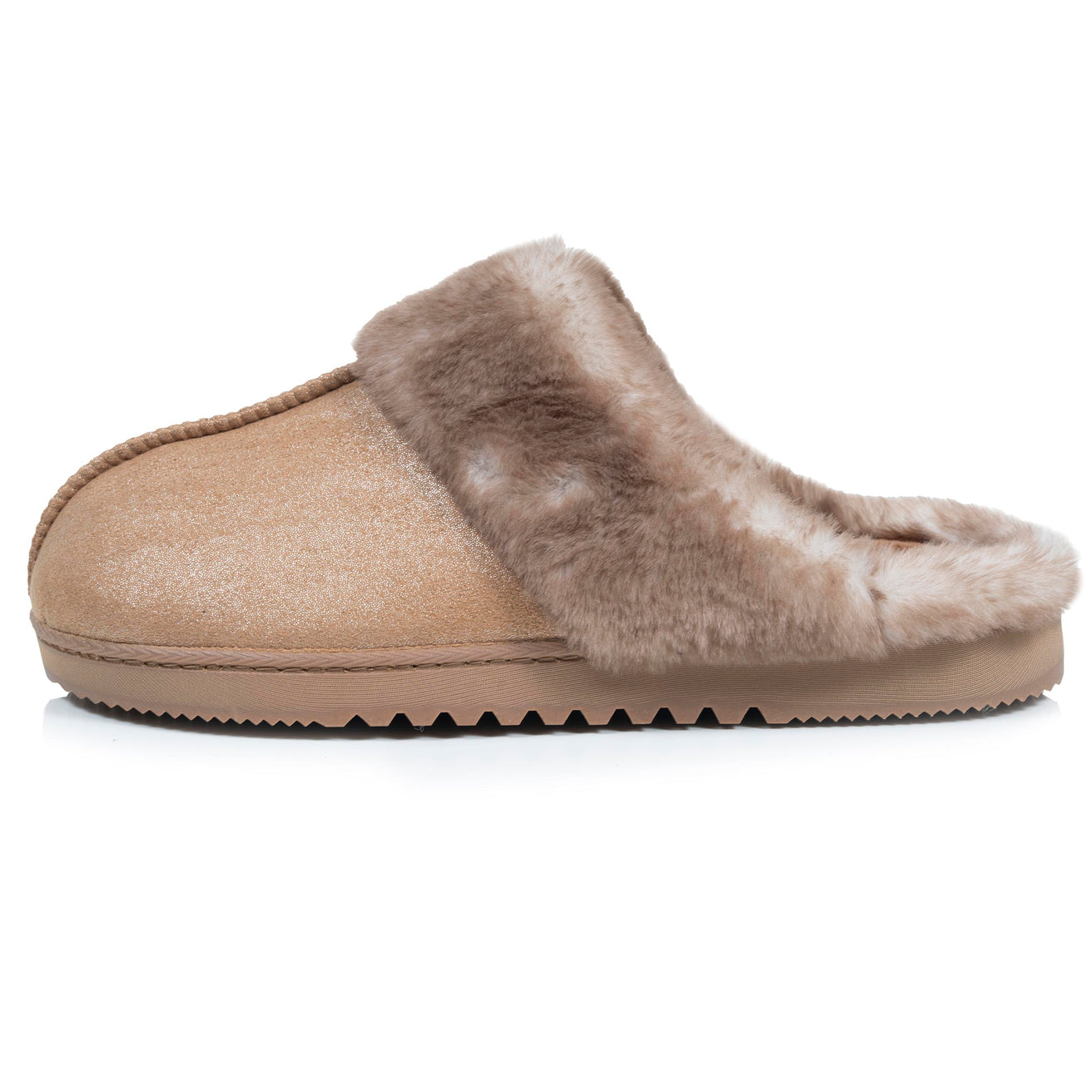 Chaussons Mules crantées Femme Camel