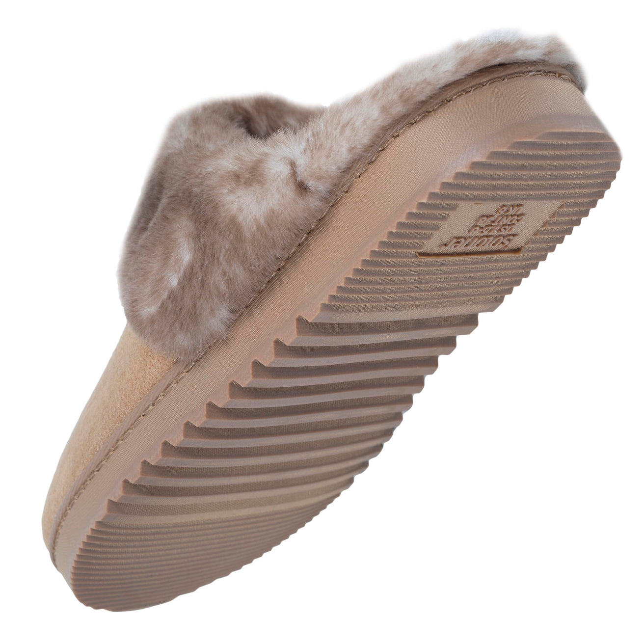 Chaussons Mules crantées Femme Camel