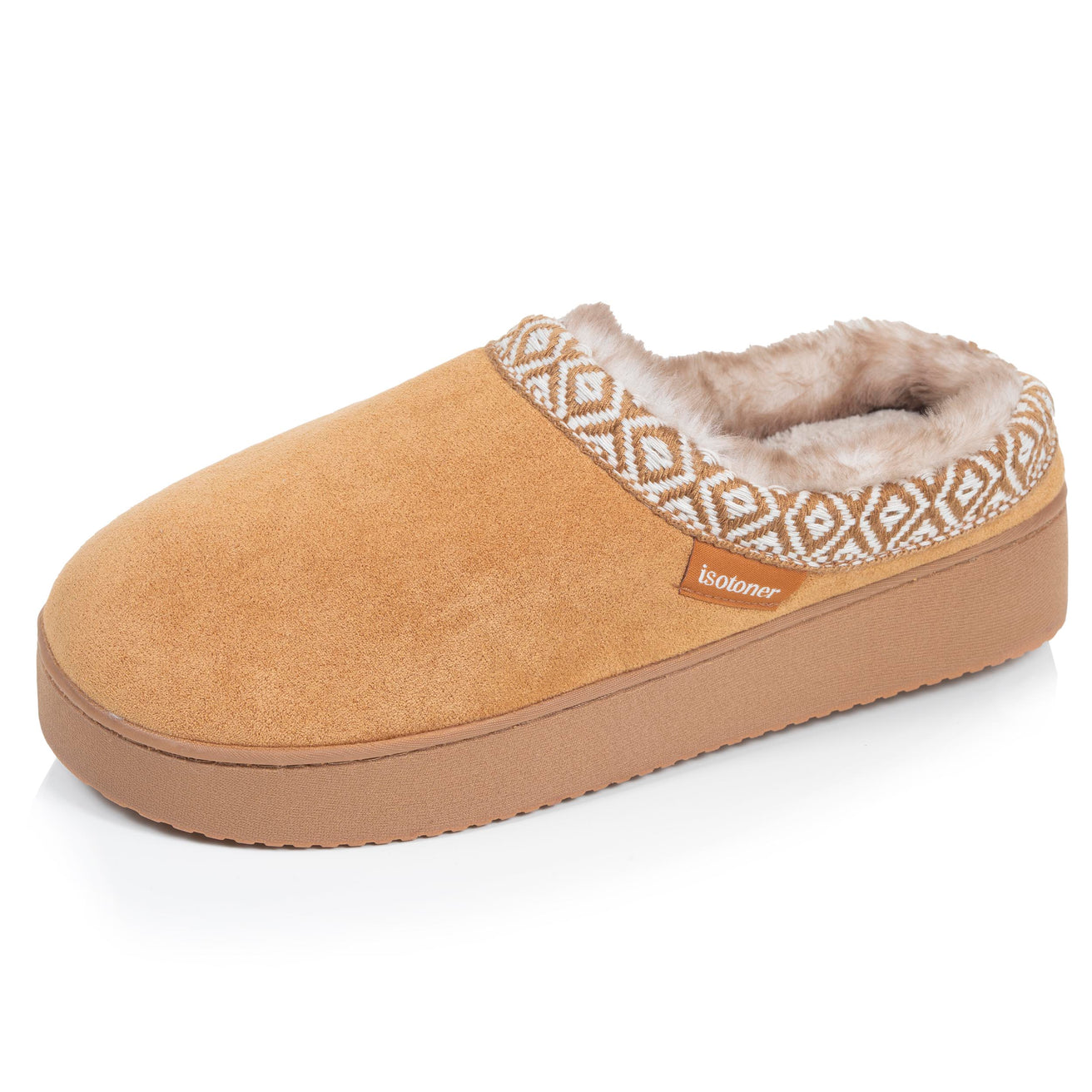 Zapatillas de casa Chinelas plataforma Mujer Camel ribete