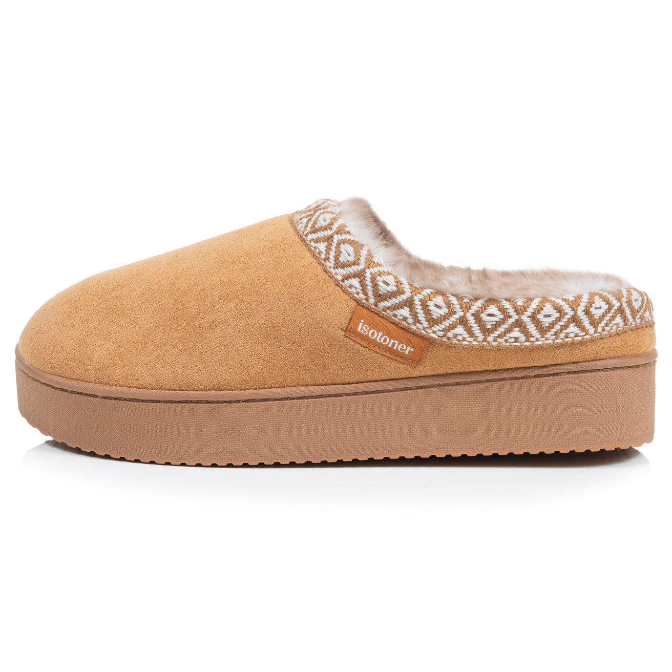 Zapatillas de casa Chinelas plataforma Mujer Camel ribete