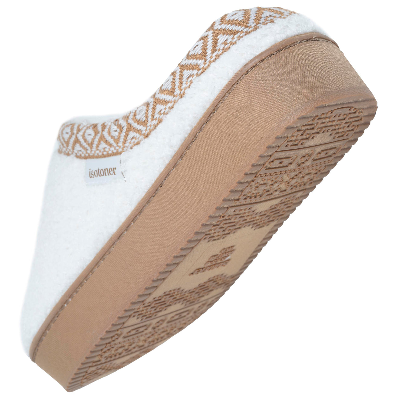 Zapatillas de casa Chinelas plataforma Mujer Marfíl ribete