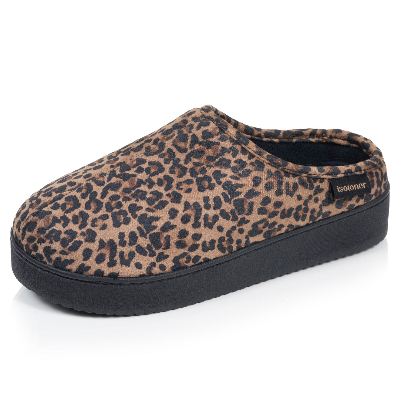 Zapatillas de casa Chinelas plataforma Mujer Leopardo oscuro