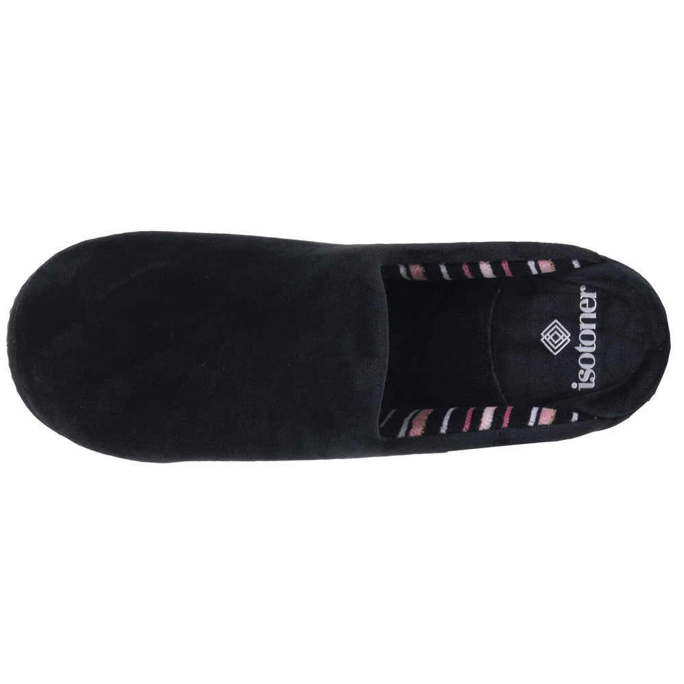 Zapatillas de casa Chinelas Mujer Negro Rayas rosas - Isotoner