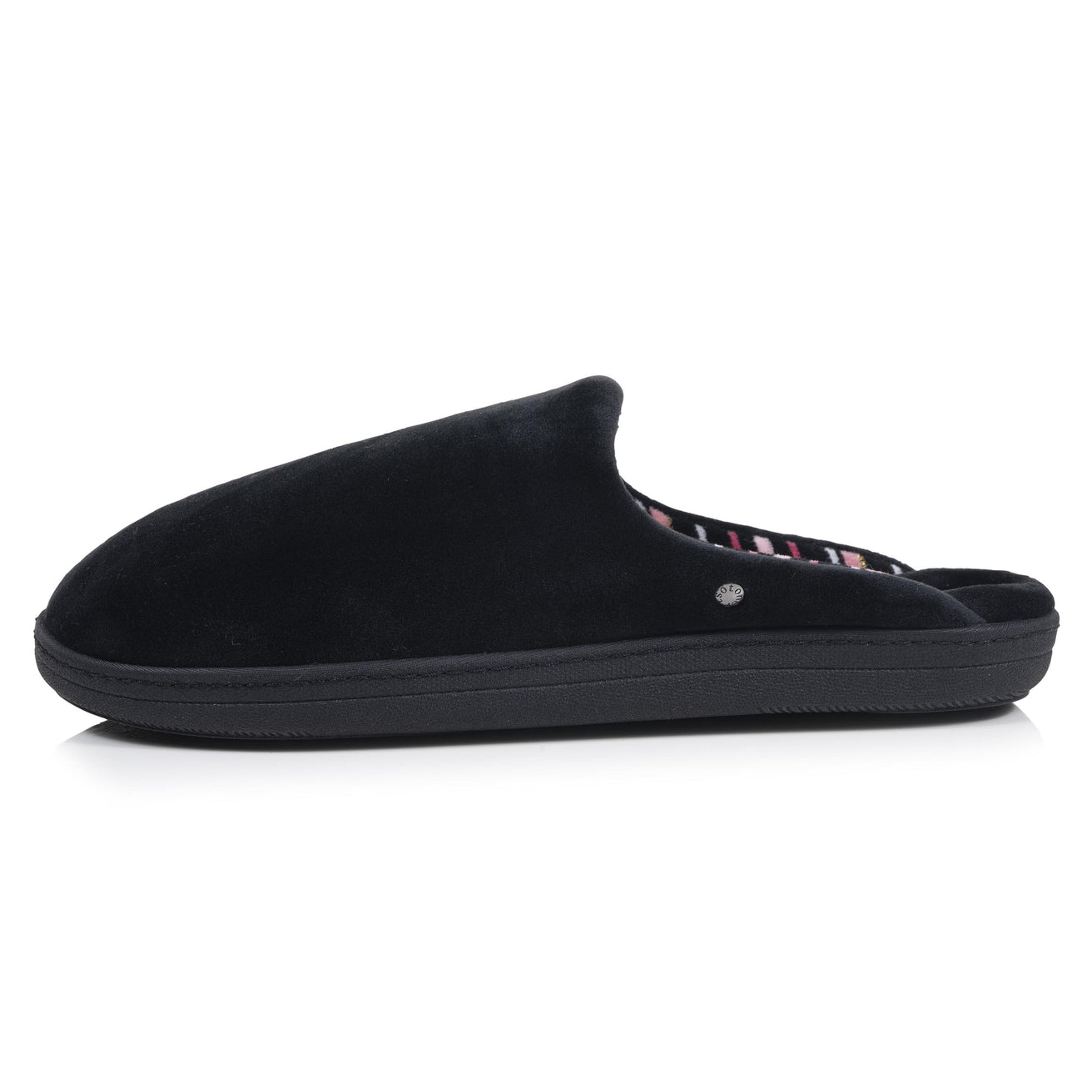 Zapatillas de casa Chinelas Mujer Negro Rayas rosas